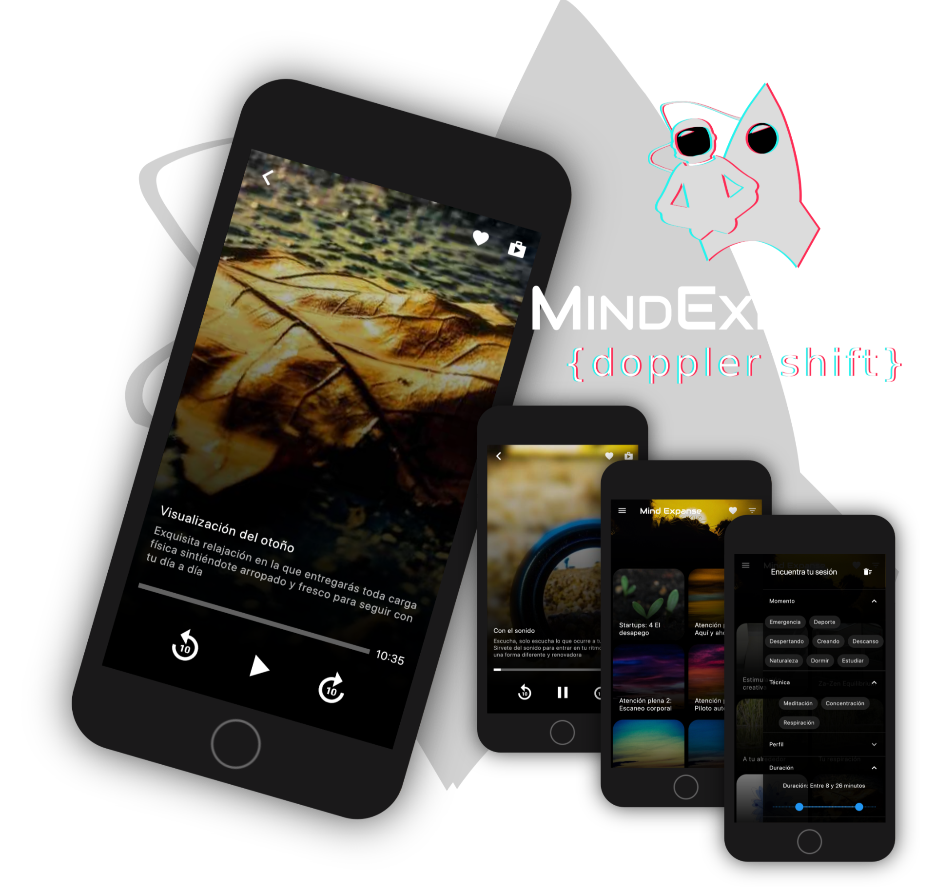 Logo y pantallas de la app